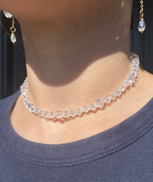 Crystal choker, diamond beads pattern