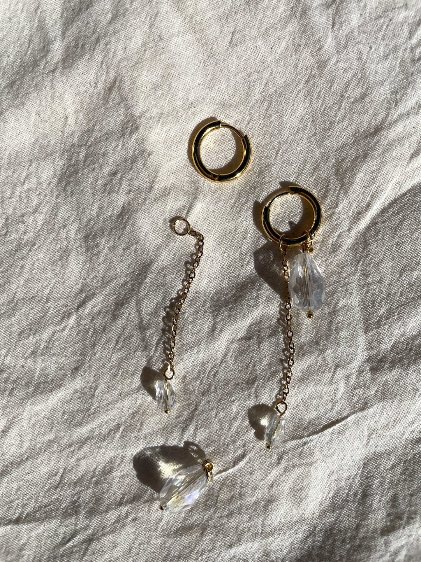 Crystal Drop Earrings, golden, drop