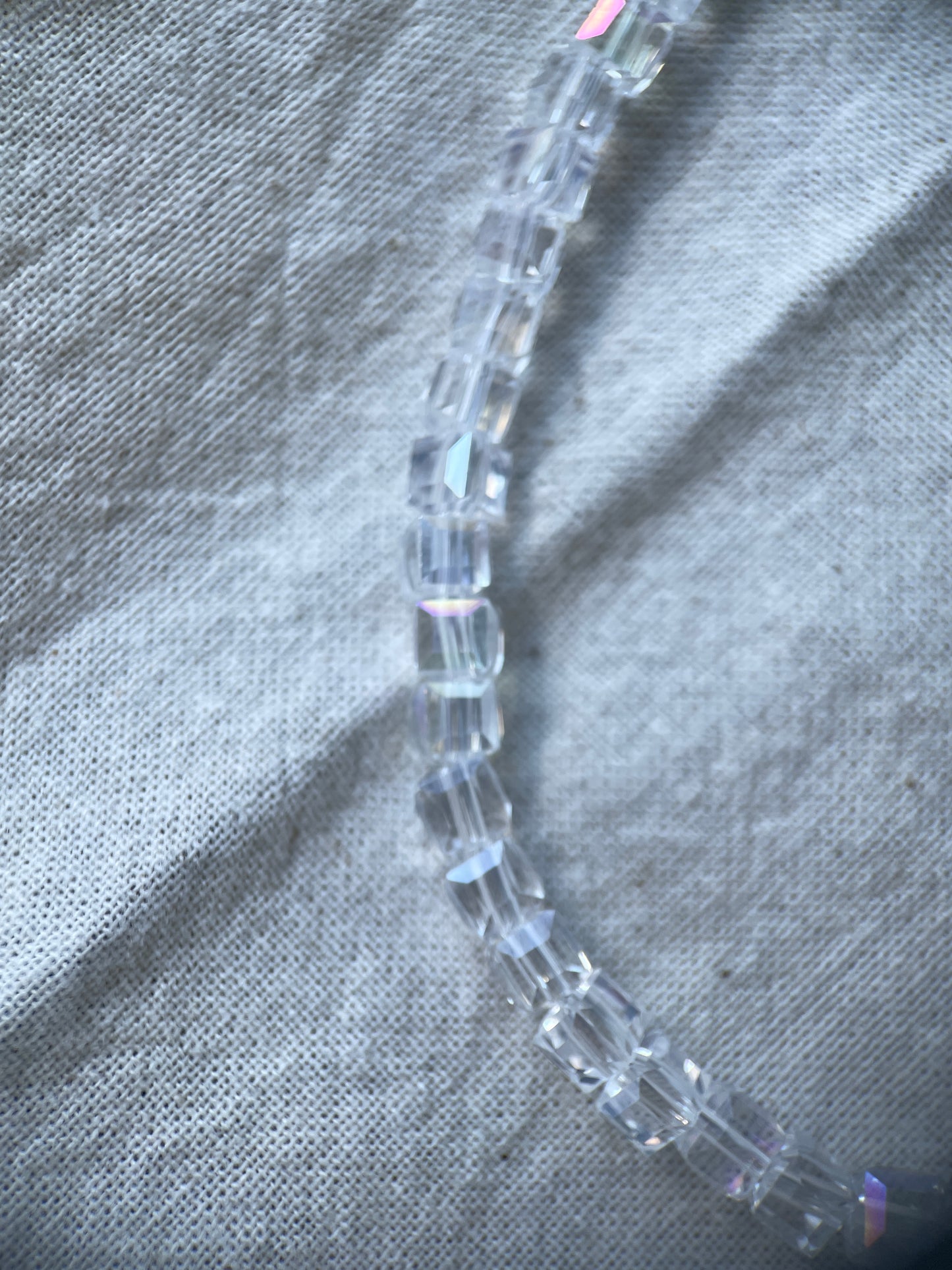 Crystal choker, ice cube beads