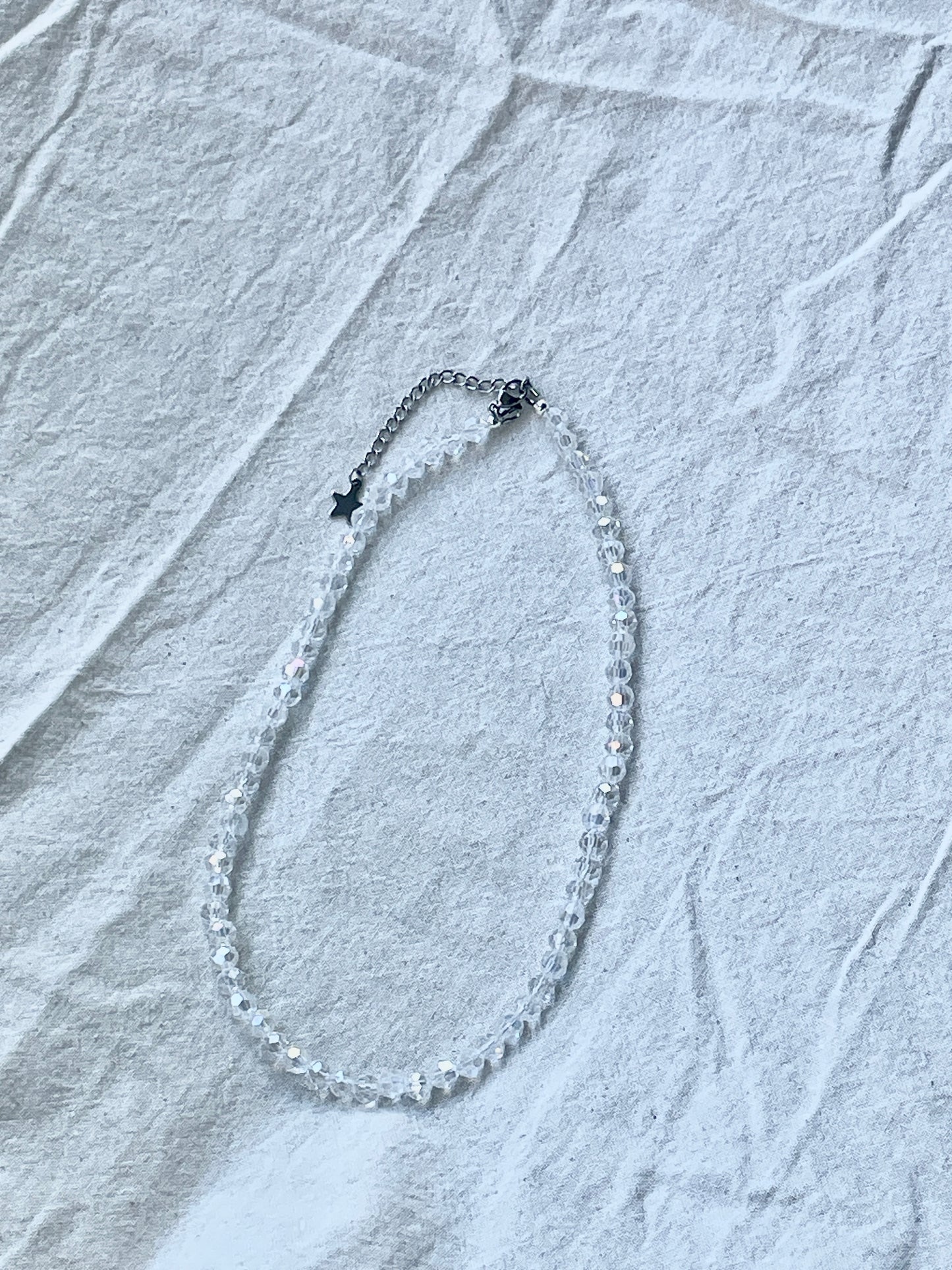 Crystal choker, round beads