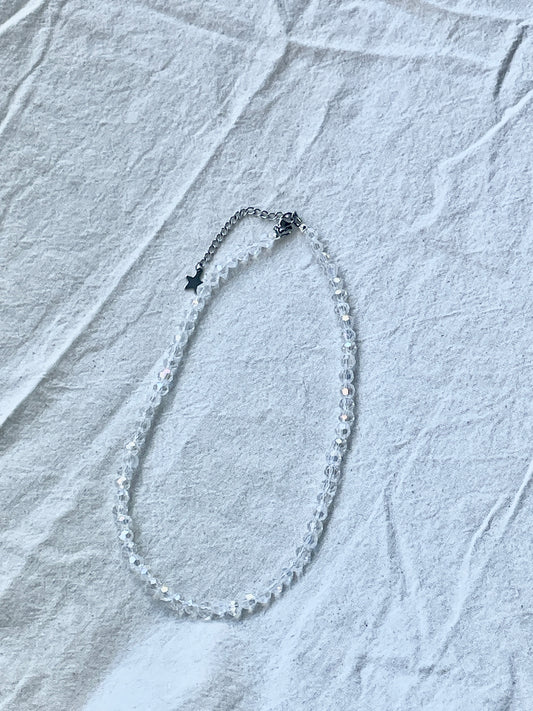 Crystal choker, round beads