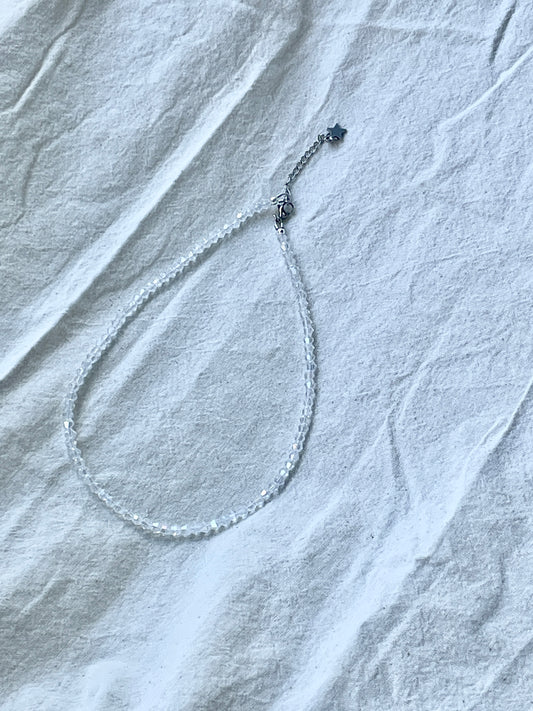 Crystal choker, diamond beads