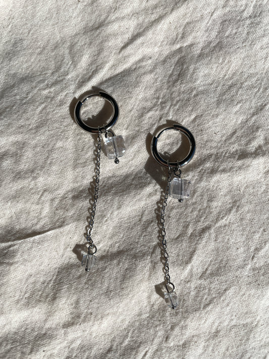 Crystal Drop Earrings, ice cubes